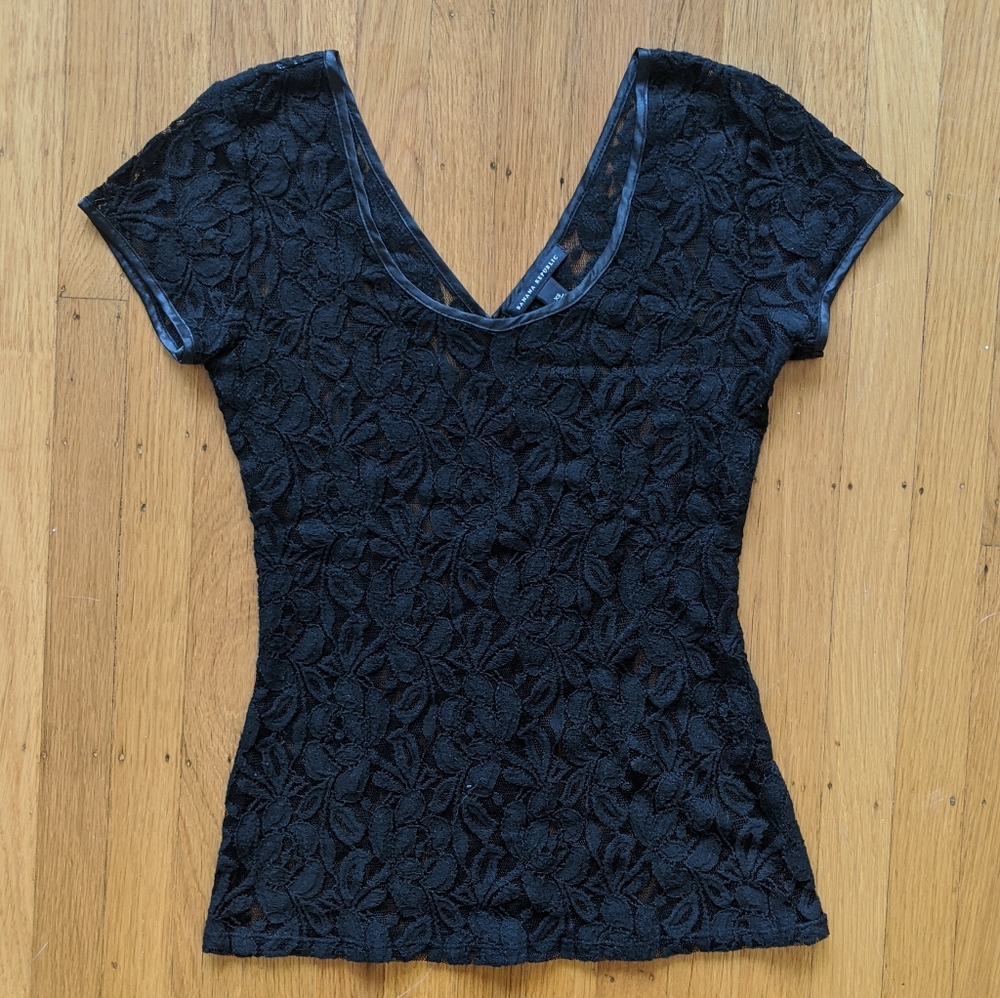 Banana Republic black lace shirt
